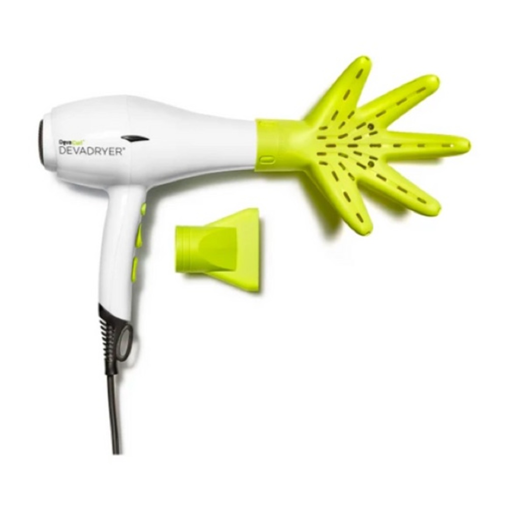 DevaCurl Deva Dryer and Devafuser Hairdryer for curly hair hand diffuser white